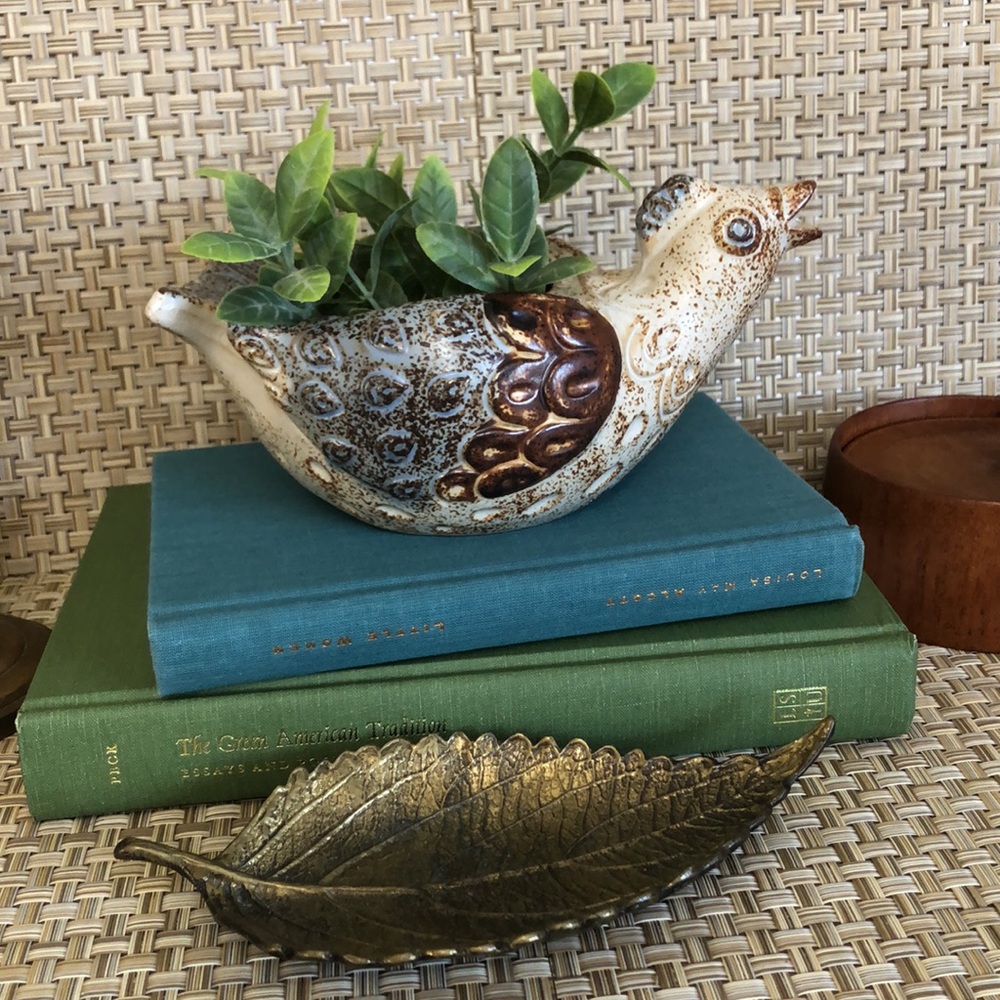 Vintage Napcoware Ceramic Stoneware Hanging Bird Planter Japan